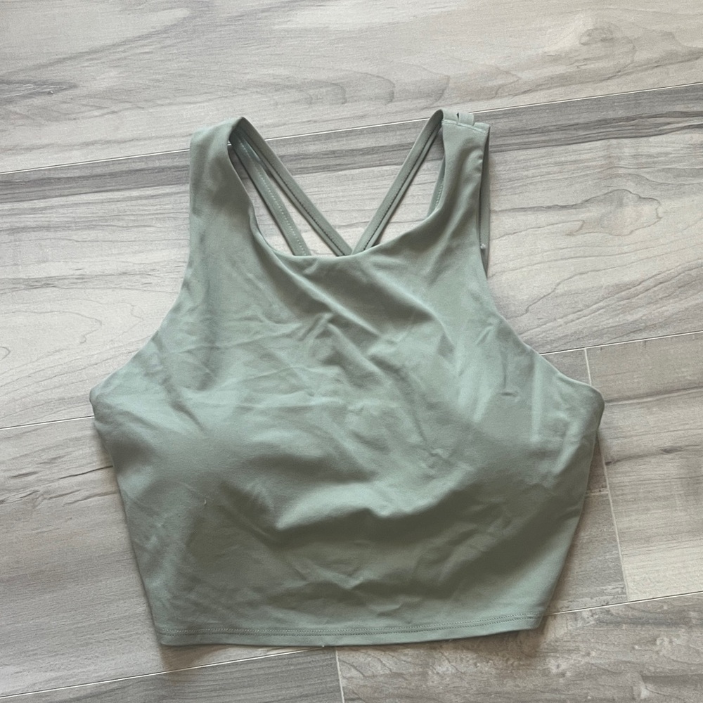 Athleta High-Neck Crop Sports Bralette - Sage Green